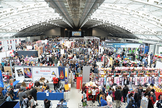 a photo of the convention hall for comic con