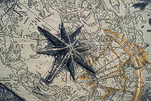 horoscope map sextant and star points